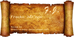 Frecko János névjegykártya
